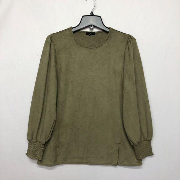 JOH Women Long Sleeve Blouse Top Shirt Size Small Olive Green B227 -8 - Picture 16 of 16